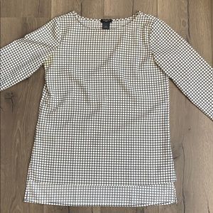 Ann Taylor Black & White Circle Patterned Blouse